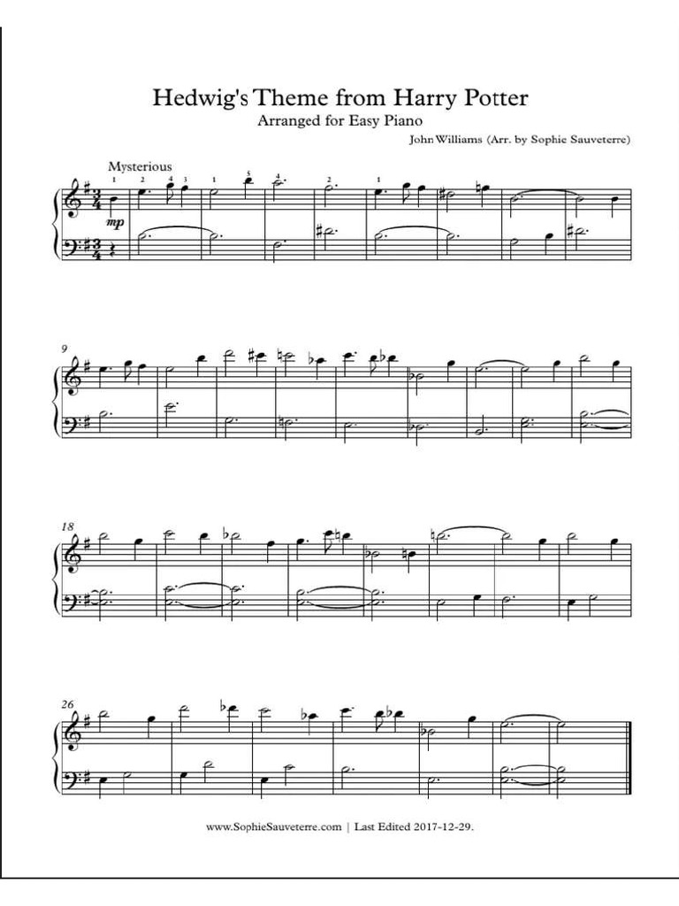 Harry Potter Partitura de Piano-3 | PDF