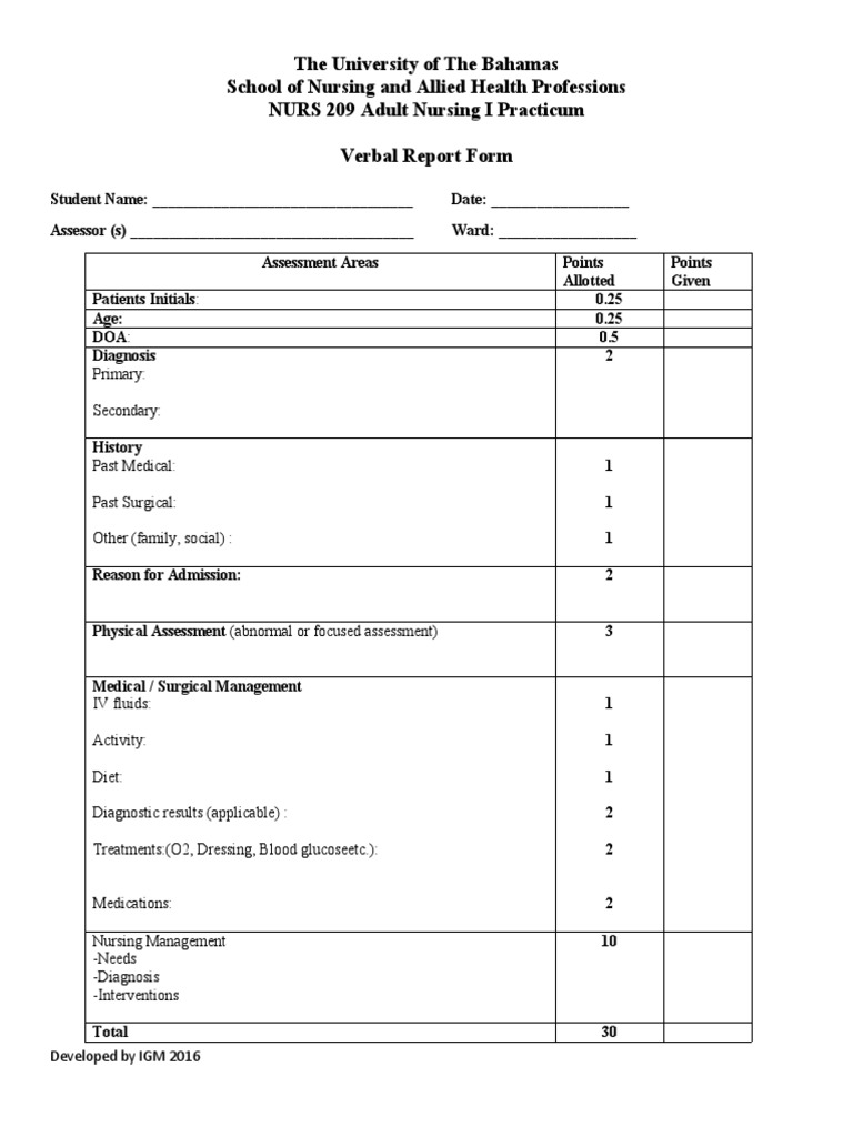 Verbal Report Form NUPR 209 PDF