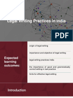 Origin and Present State of Legal Writing Practices in India