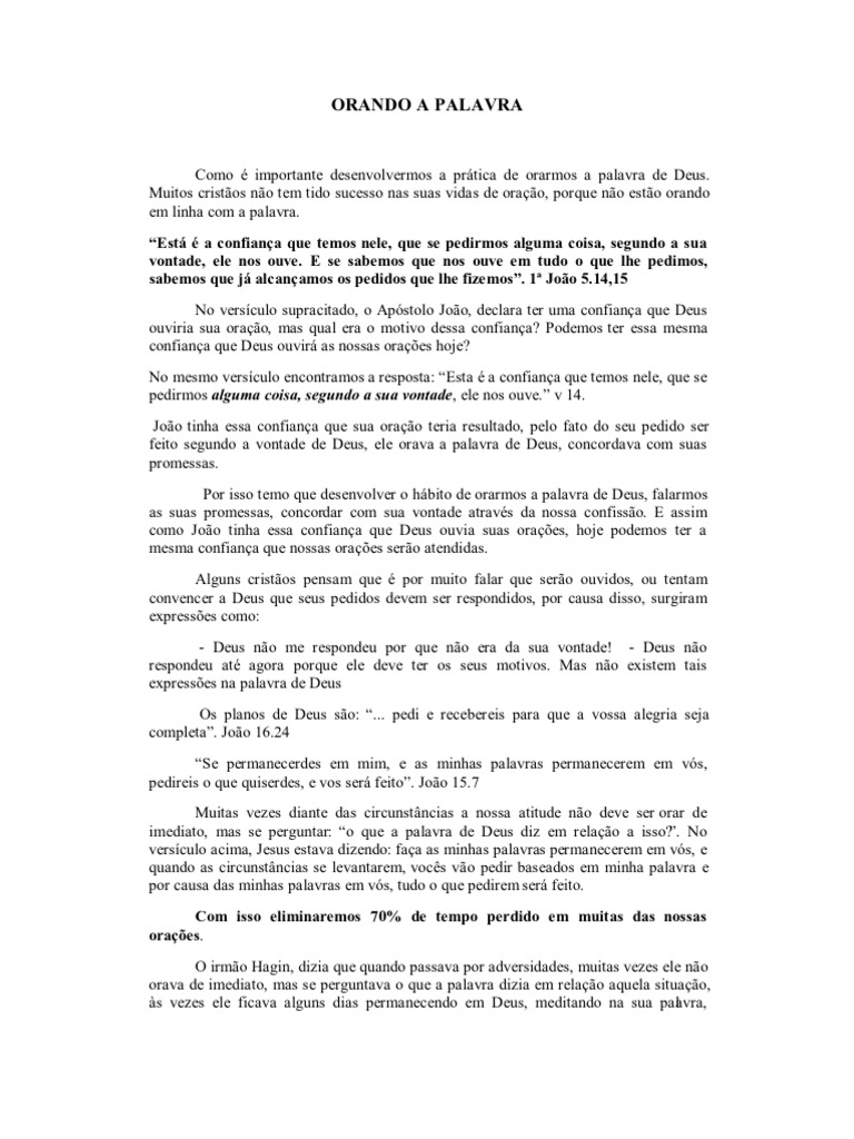 Orando A Palavra | PDF