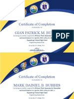 Bagumbong National High School Work Immersion Completion Certificates