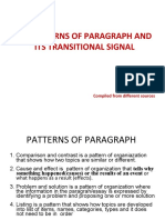 Patterns of Paragraph and Transiiton Signal