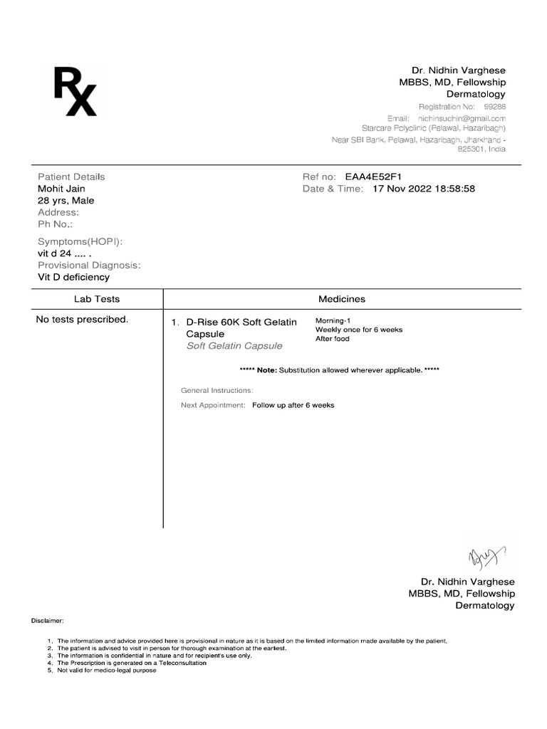 Vitamin D Prescription PDF