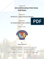 Statistical Analysis and Forecasting of Solar Energy (Inter-States)