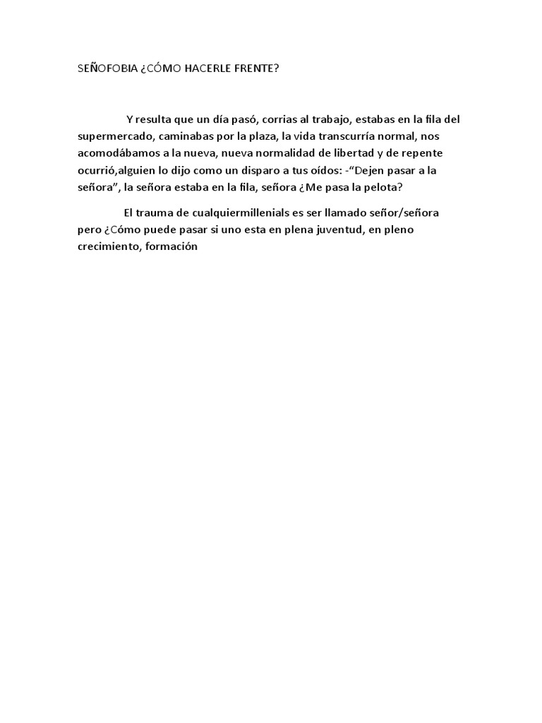 SEÑOFOBIA | PDF | Estilo de vida