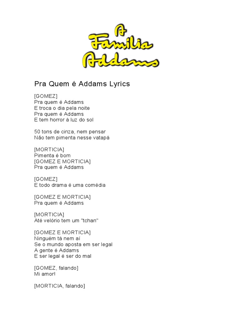 Letras Familia Addams | PDF | Amor | Morte, image size:768x1024