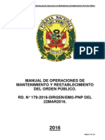Manual de Operaciones de Mantenimiento y Restablecimiento del Orden Público 2016 PNP