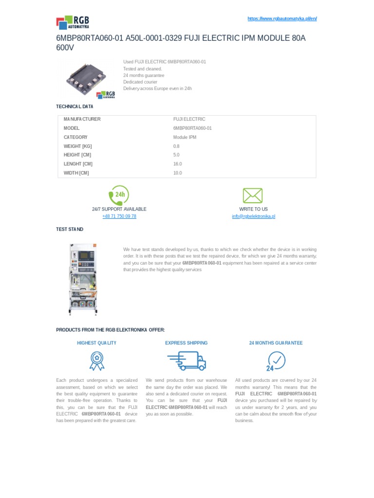 Modulo Di Potenza IGBT FUJI 6MBP300KA060 - Nuovo, Originale, Alta Qualità