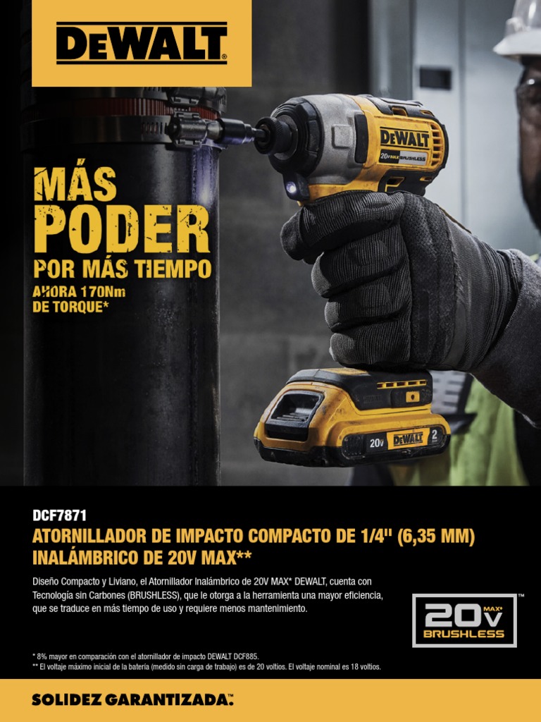 DEWALT TALADRO-ATORNILLADOR INALAMBRICO 20V Max (Inc cargador y 2 baterias  de 1.3Ah)