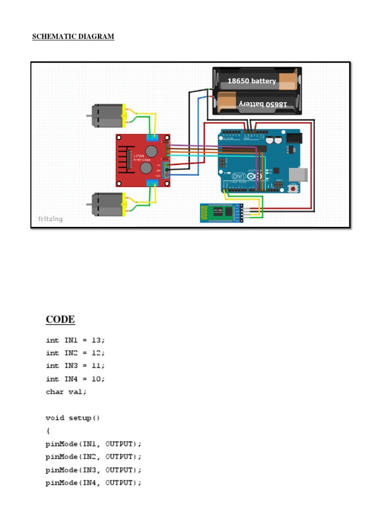 Schematic Diagram & Code Bluetooth RC | PDF