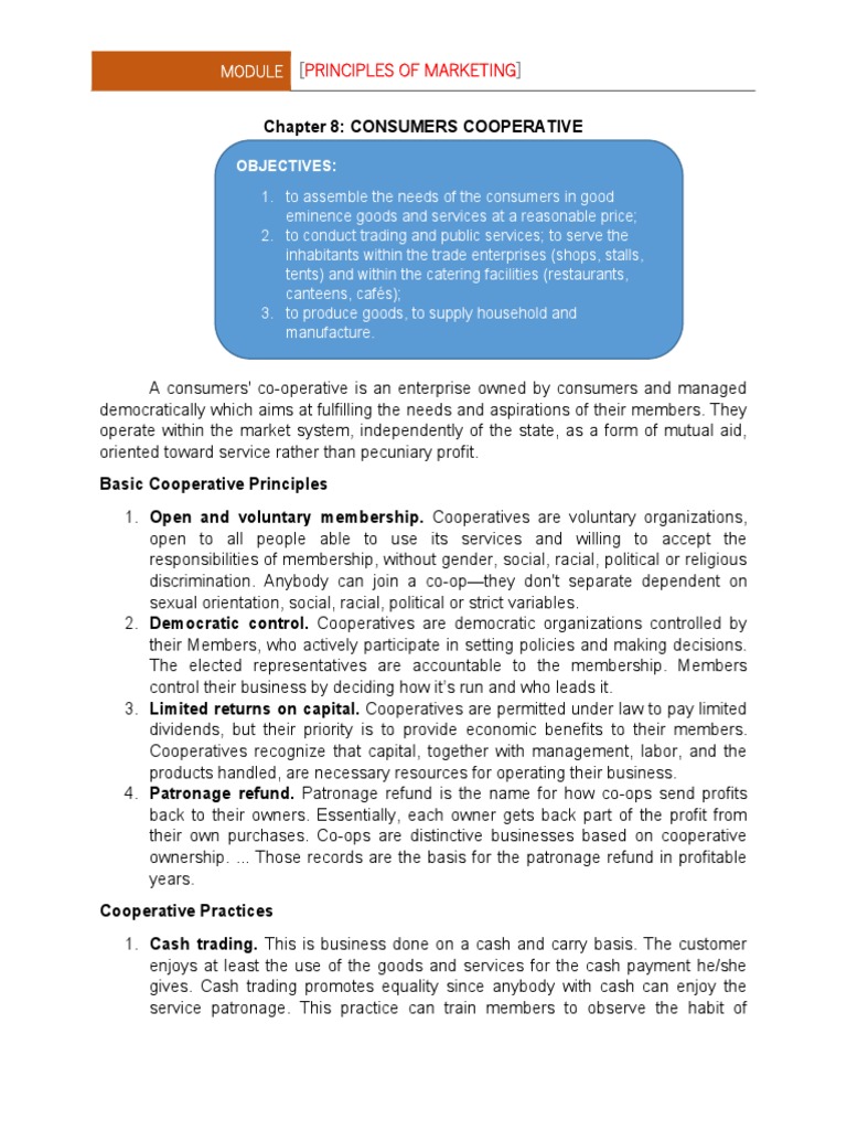 Chapter 8 Consumers Cooperative PDF Cooperative Dividend