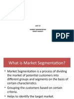 Market Segmentation Target Markets