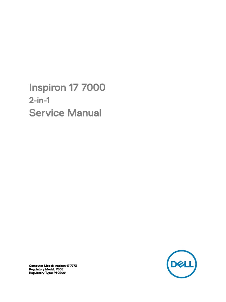 Inspiron 17 7773 2 in 1 Laptop Service Manual en Us PDF Electrical