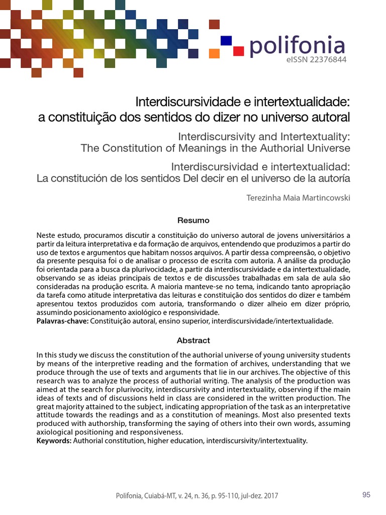 Interdiscursividade e Autoria Universitária | PDF | Conhecimento | Science