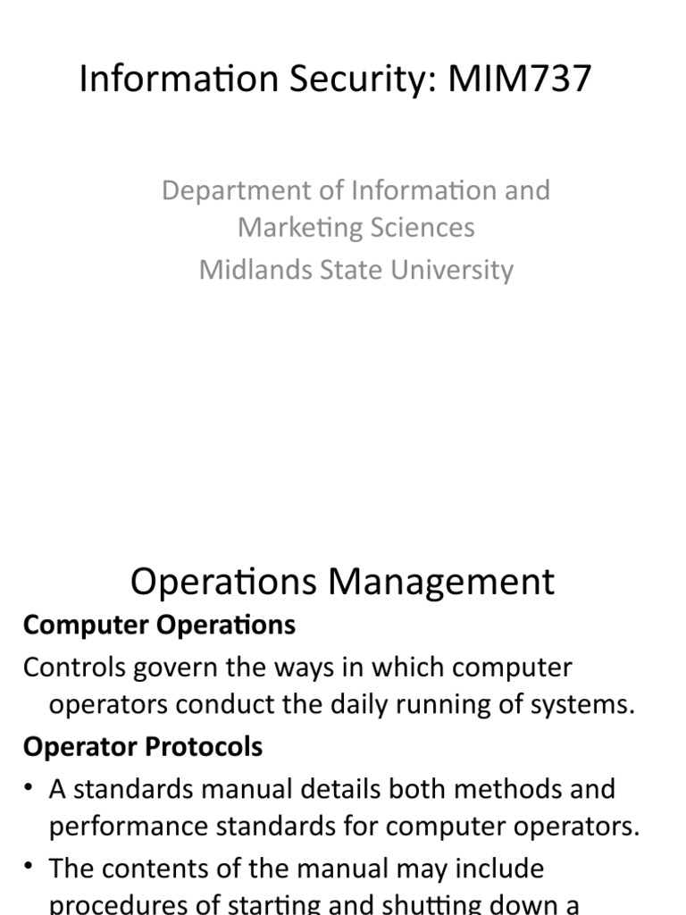 Operations Management 2 PDF Computer Network Operations Management