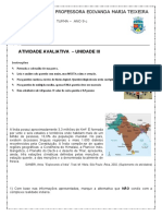 Avaliação 3.2 - Geografia - 9 Ano - 35 Cópias