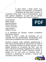 Mensaje Anual Ante La Camara Municipal