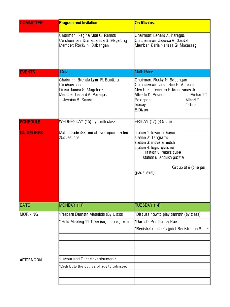 Math Fest 2023 Plans | PDF | Recreational Mathematics | Games Of Mental ...