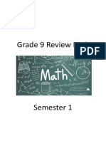 Maths Endterm Review - ANSWERS