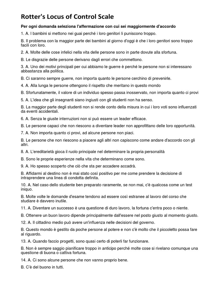 Rotter TEST | PDF