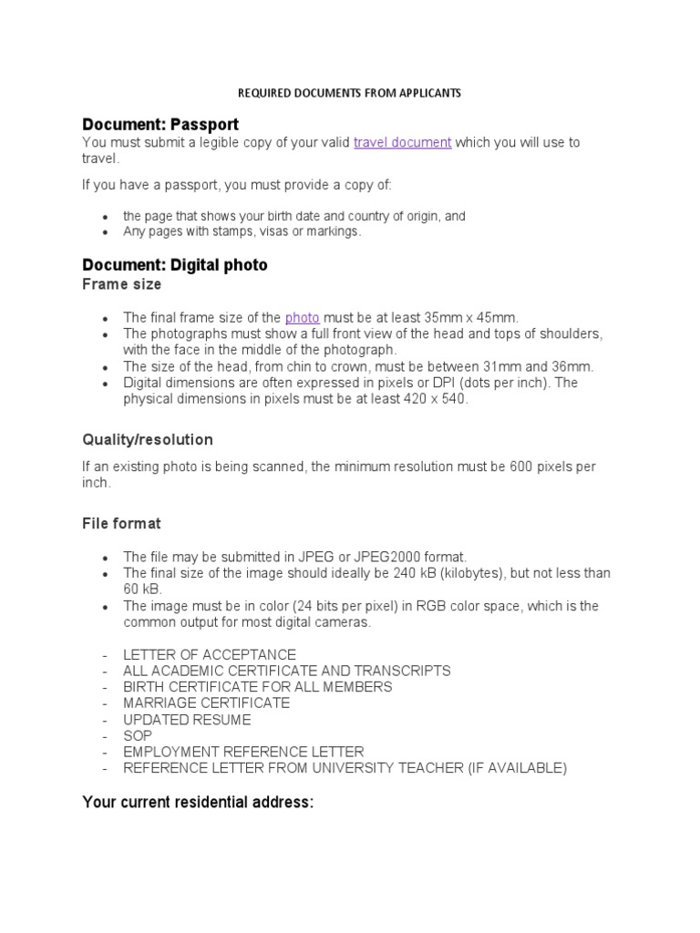 Applicant Document Checklist Guide | PDF | Pixel | Image Resolution