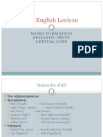 11 - OE Lexicon - Semantic Shift - Word Formation - Lexical Loss