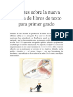 Apuntes Sobre La Nueva Familia de Libros de Texto para Primer Grado