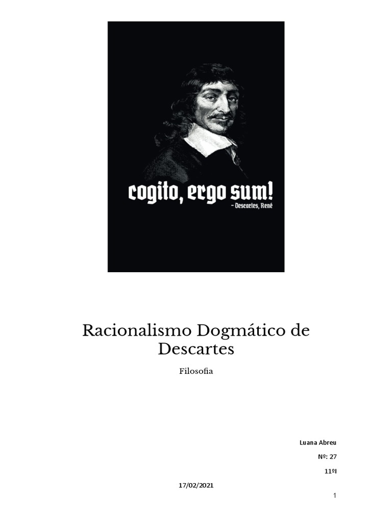 Racionalismo Dogmático de Descartes | PDF | Conhecimento | René Descartes