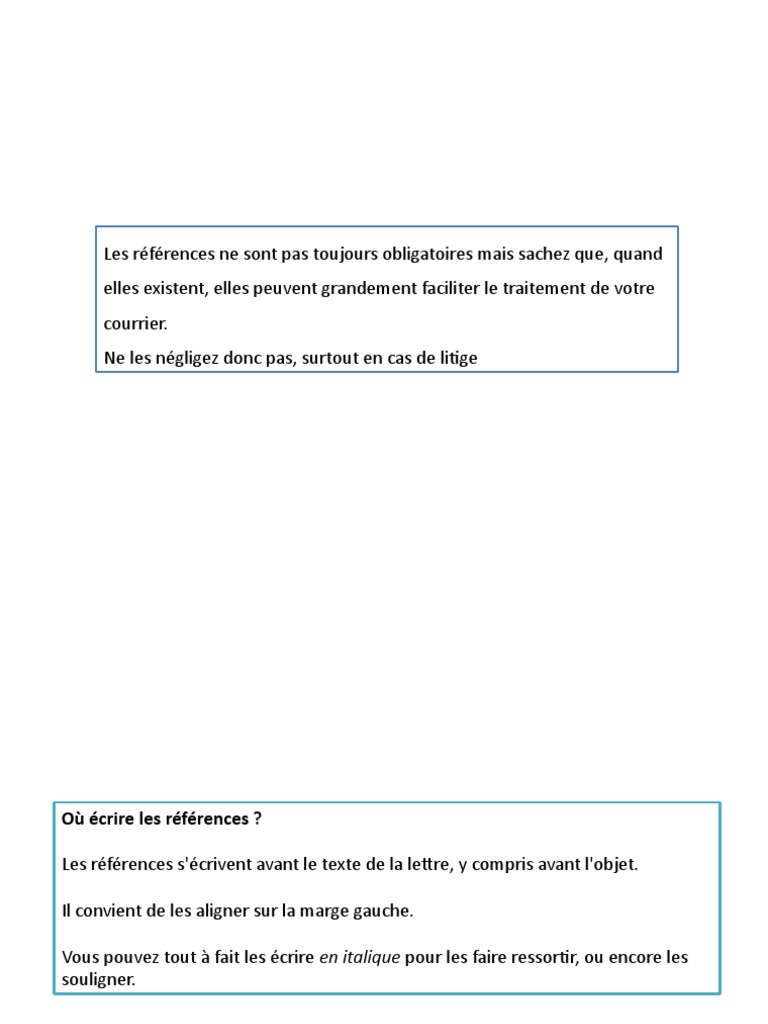 Références dans une lettre administrative | PDF