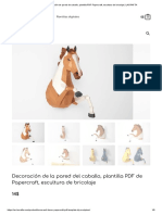 Decoración de Pared de Caballo, Plantilla PDF Papercraft, Escultura de Bricolaje