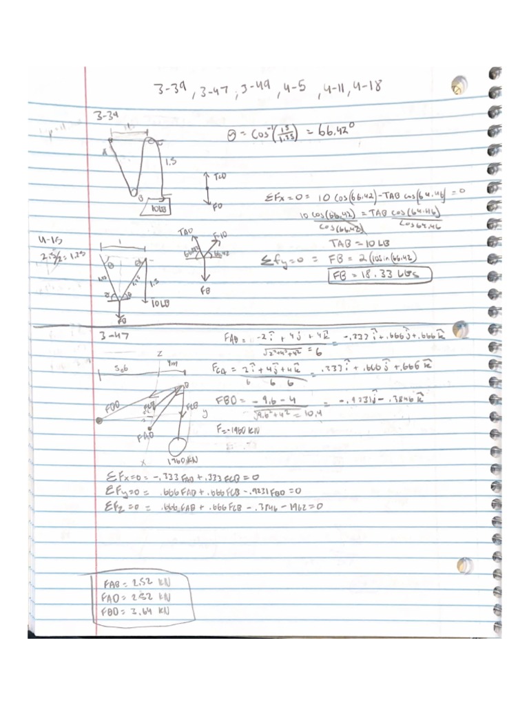 Statics 3-39, 3-47 | PDF