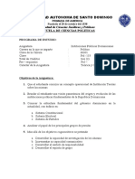 Instituciones Politicas Dominicana Programa de La Asignatura
