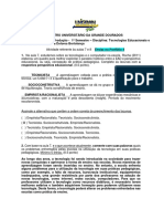 Atividades - Aulas 7 e 8 - Curso de Engenharia de Produção