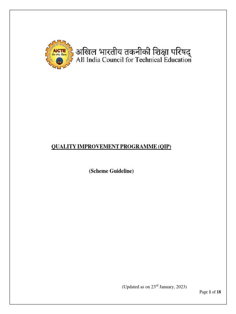 QIP Scheme Guidelines 23rd January 2023 PDF Doctor Of