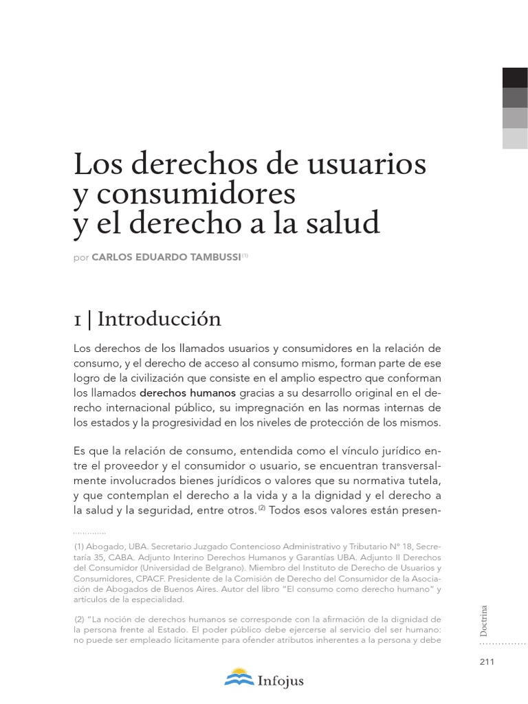 Derechos de Usuarios en Salud y Consumo | PDF | Los consumidores ...
