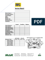 Cylinder Head Service Report