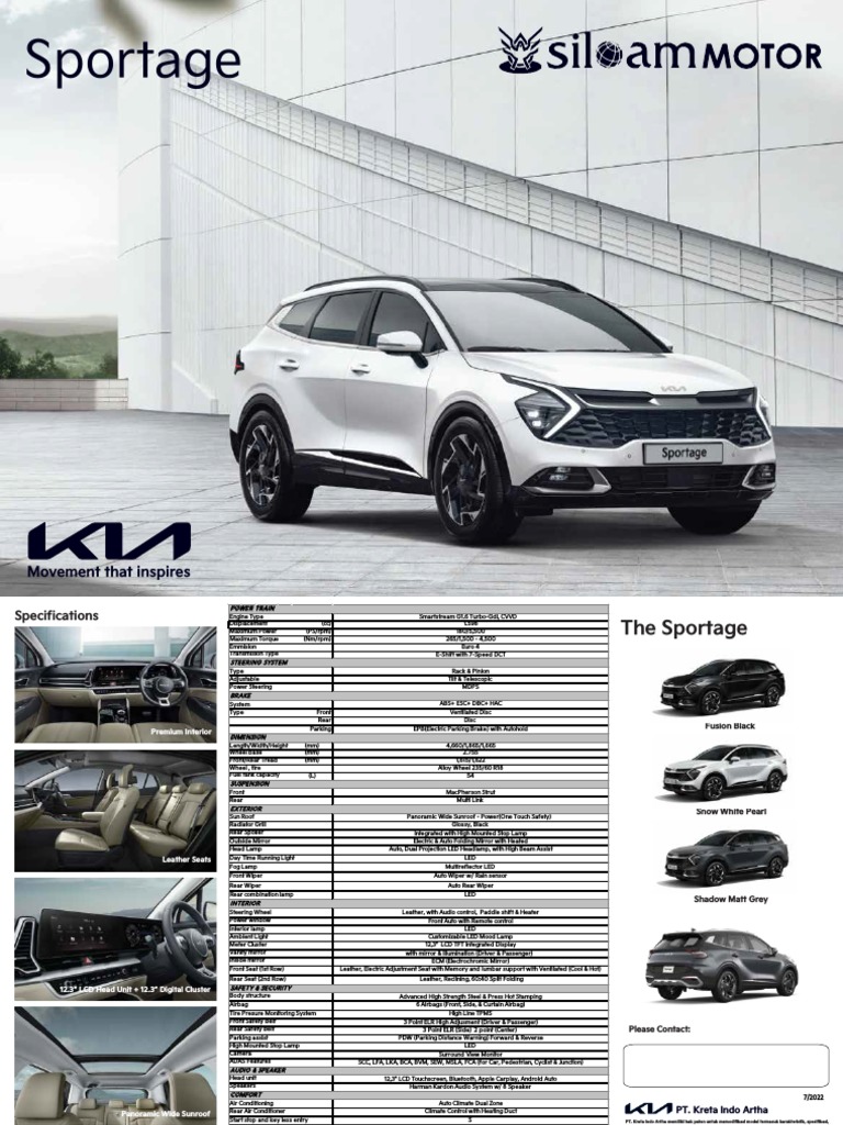 E Brochure Sportage PDF Headlamp Steering