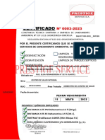 Certificado Fumigacion 003-2023