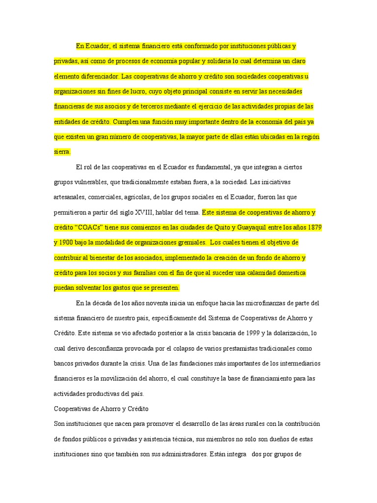 Cooperativas de Ahorro y Credito en Ecuador | PDF | Cooperativa | Bancos