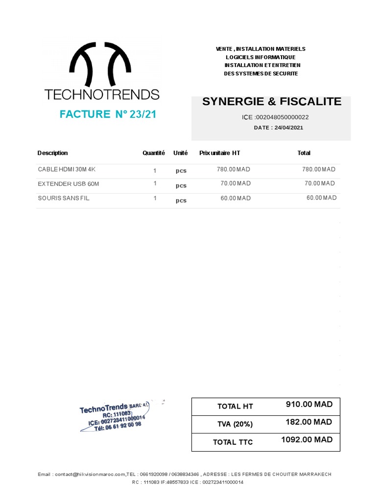 Devis matériel informatique Maroc | PDF | Informatique