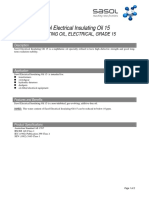 Elec Insulating Oil 15 SASOL - TDS