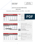 Calendario Administrativo UFSJ 2023