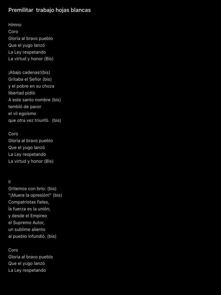 Premilitar Trabajo Hojas Blancas PDF