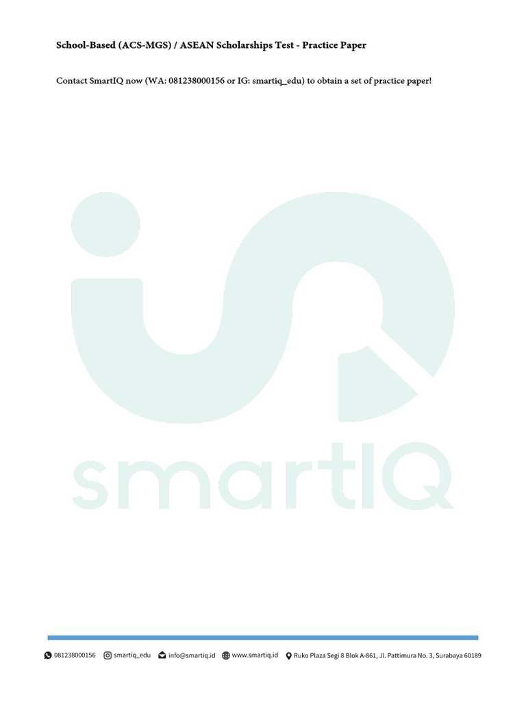 ASEAN Scholarships Test English PDF