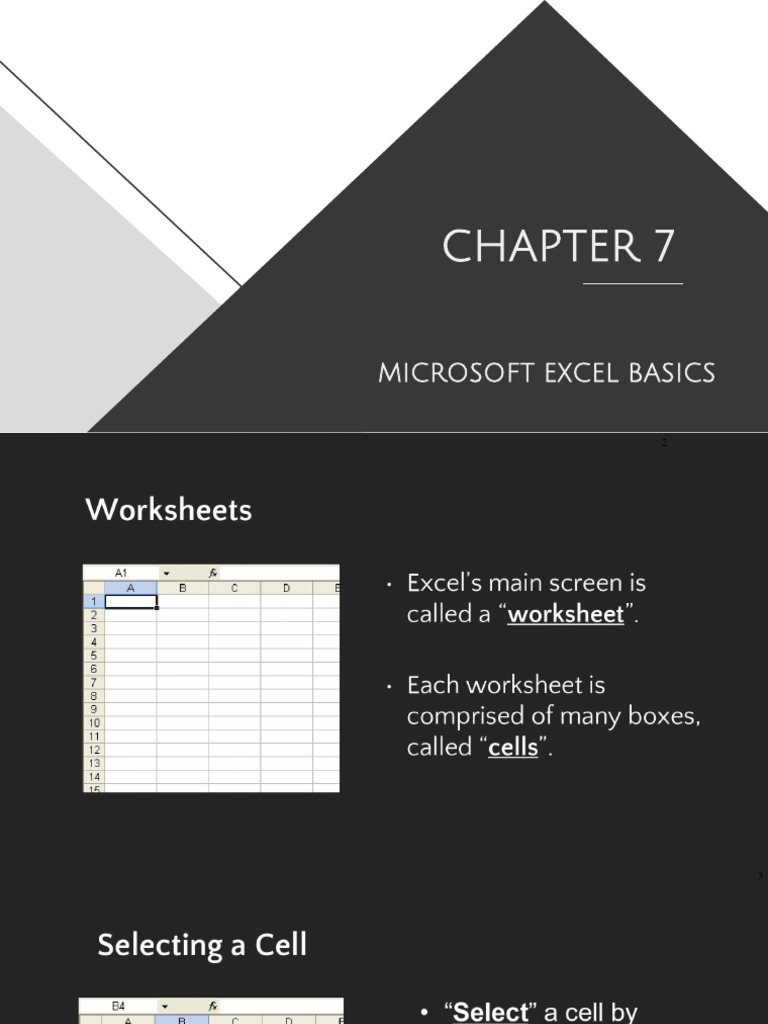 Ch7 ms excel basics pdf microsoft excel spreadsheet