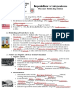 Imperialism To Independence British Imperialism Notes Handout