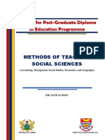 PGDE - Methods of Teaching Social Sciences