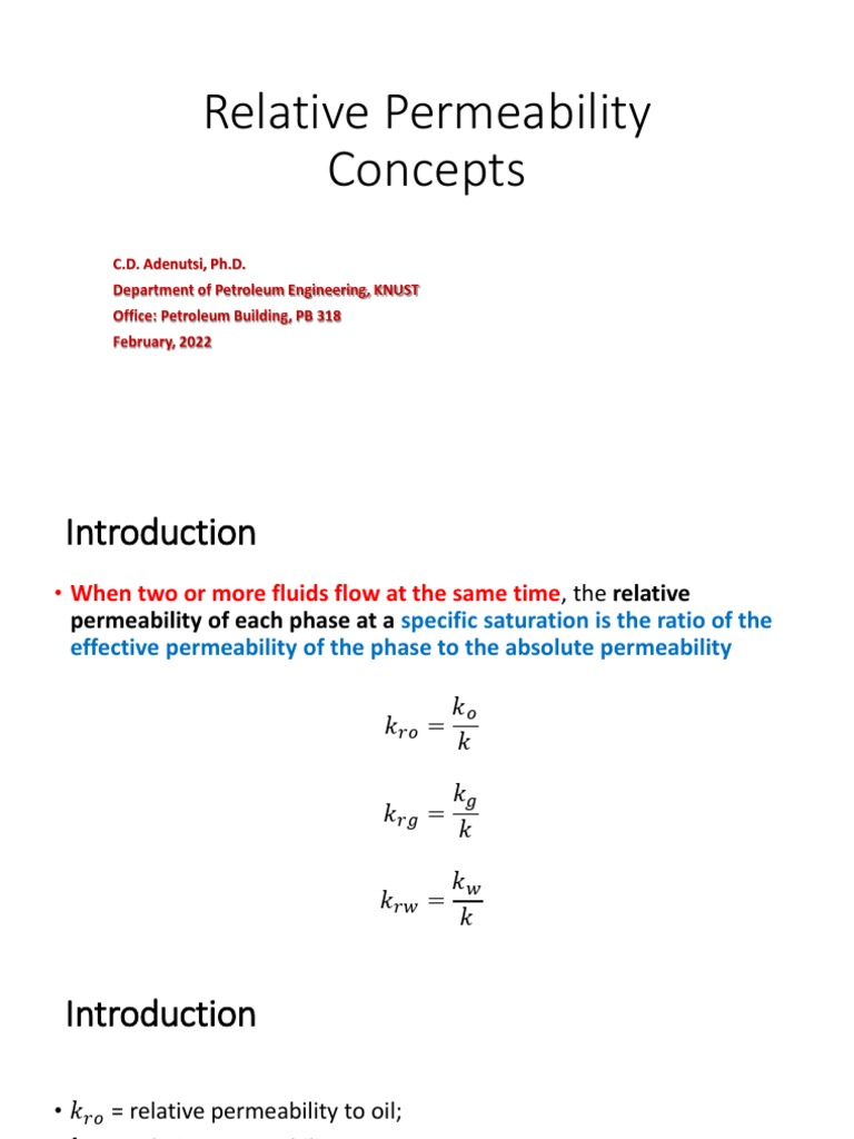 Relative Permeability Concepts | PDF | Permeability (Earth Sciences ...