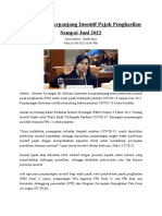 (Artikel) - Sri Mulyani Perpanjang Insentif Pajak Penghasilan Sampai Juni 2022
