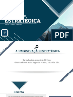 ADMISTRAÇÃO ESTRATÉGICA - Apresentação Do Curso